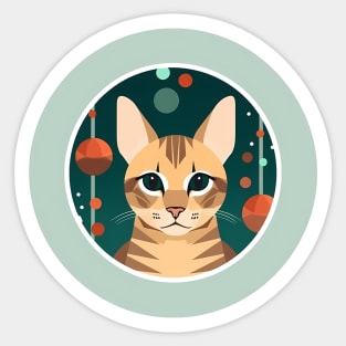 Bengal Cat Xmas Ornament, Love Cats Sticker